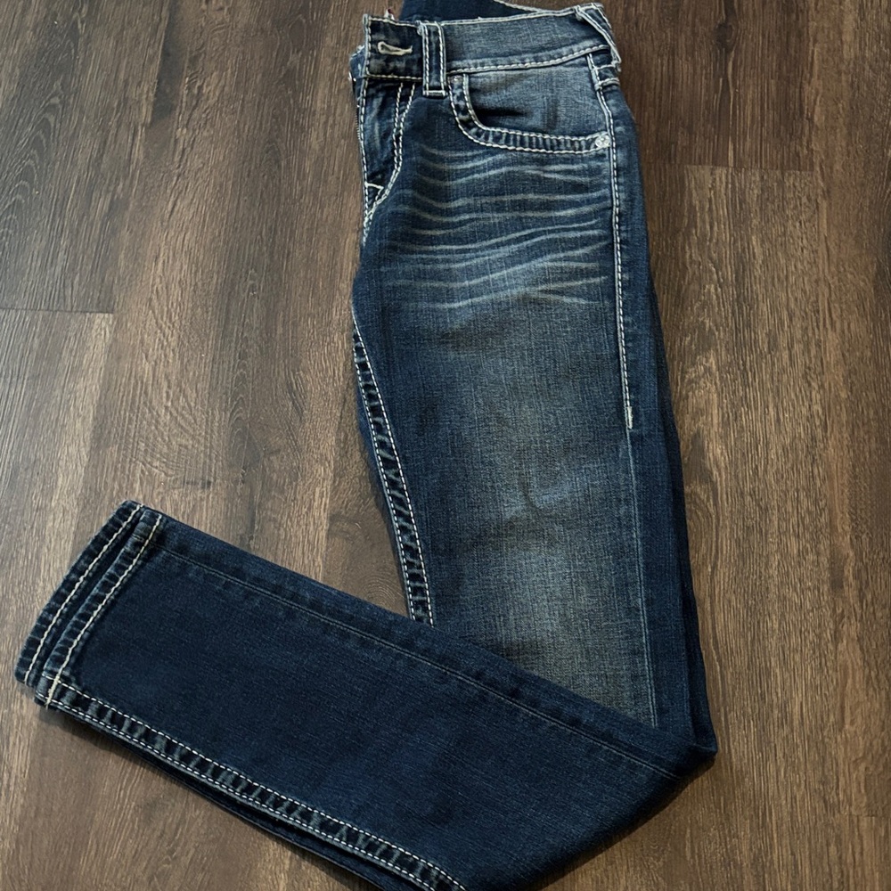 True Religion Men's Skinny Jeans in Dark Indigo Blue